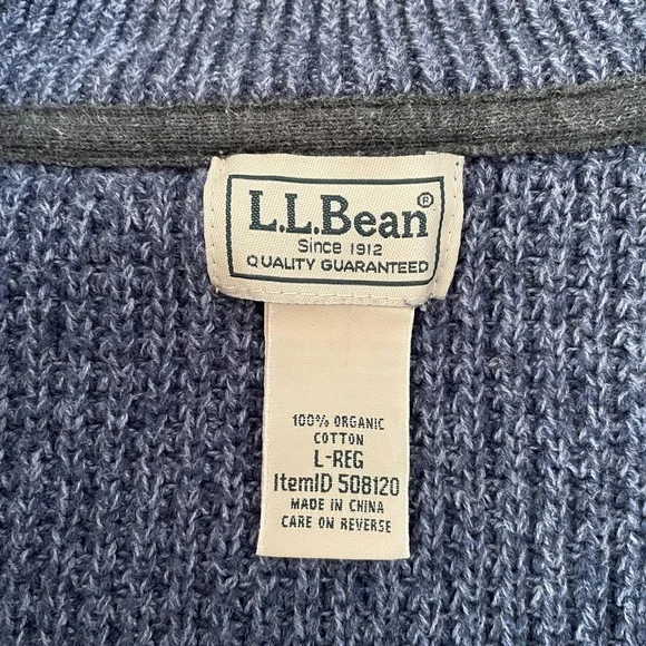 L.L. Bean Men's Organic Cotton Waffle Sweater,
Quarter Zip - Picture 3 of 6